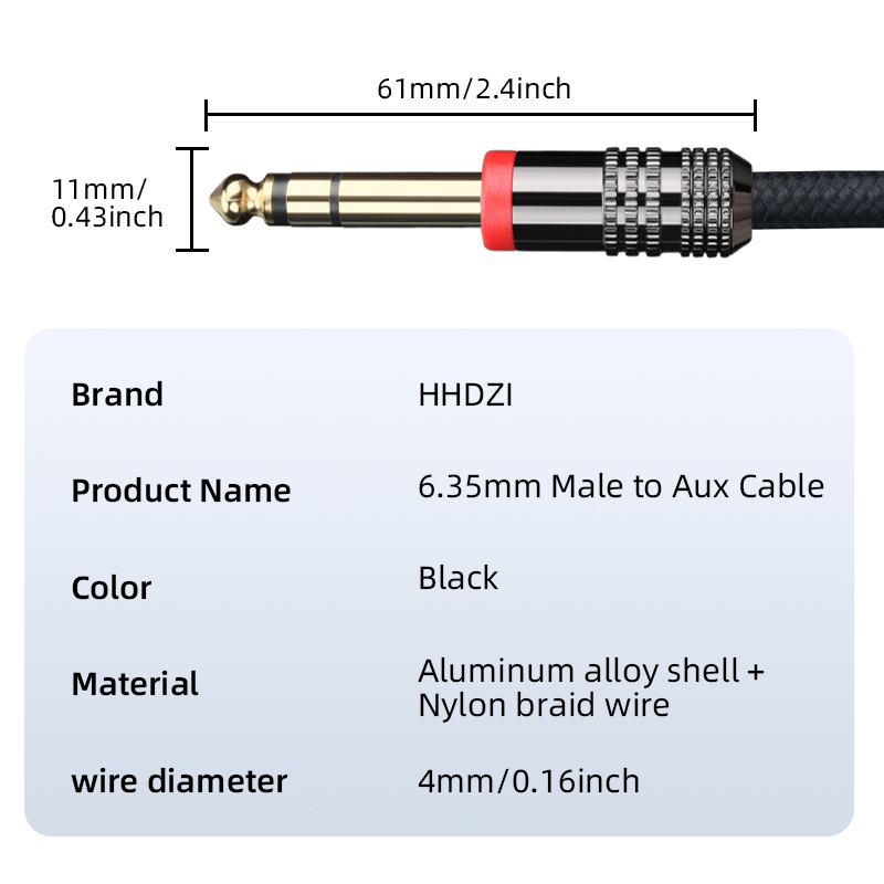 كابل جيتار TRS مقاس 6.35 مم، ك - مراجعة Audio Cable Rca وسعره