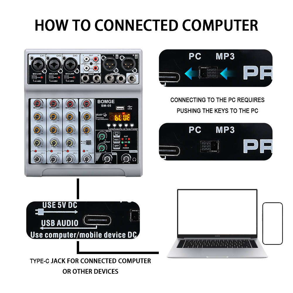 جهاز خلط صوتي محمول من نوع BOM - مراجعة Audio Interface وسعره